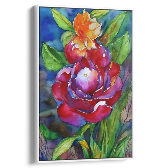 Blossom Whispers Dance Lightly: Vibrant Watercolor Floral Canvas Art Print