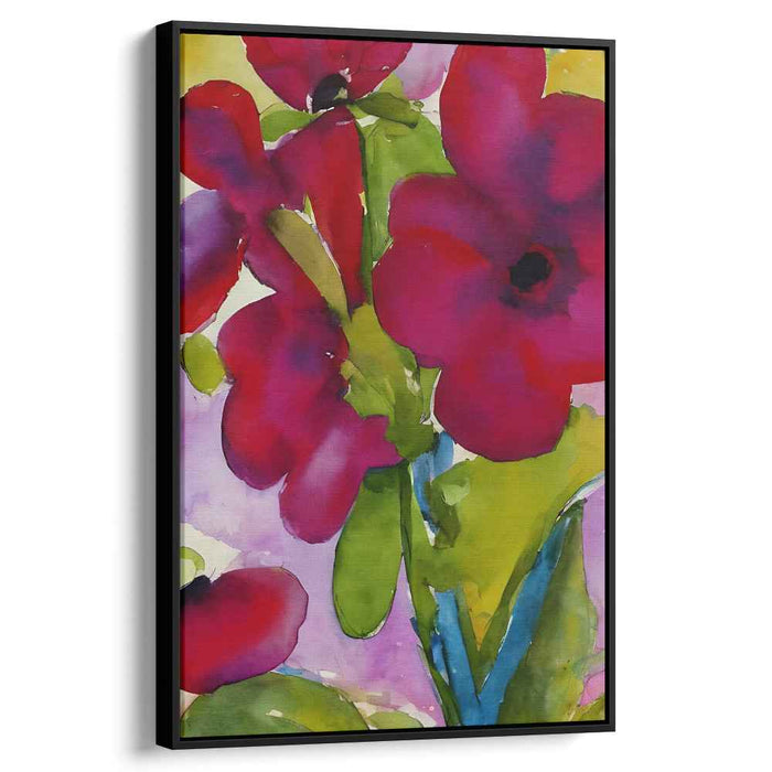 Botanic Burst: Lively Watercolor Floral Canvas Art Print