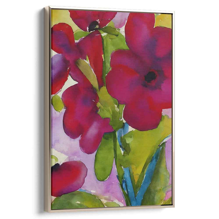 Botanic Burst: Lively Watercolor Floral Canvas Art Print