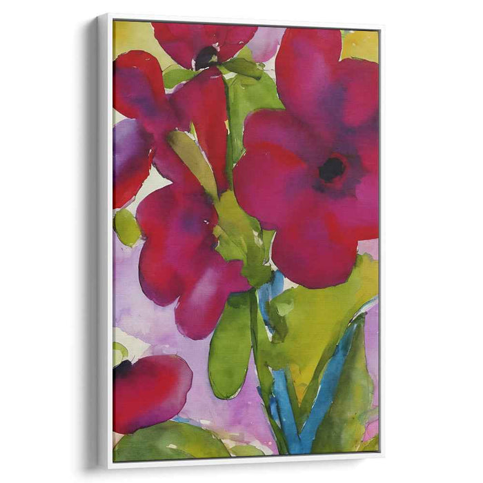 Botanic Burst: Lively Watercolor Floral Canvas Art Print