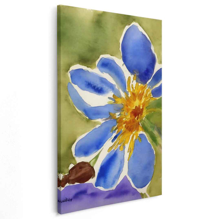 Blue Blossom: Watercolor Floral Elegance Canvas Art Print