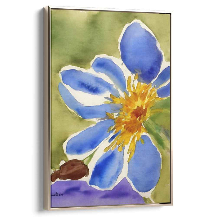 Blue Blossom: Watercolor Floral Elegance Canvas Art Print