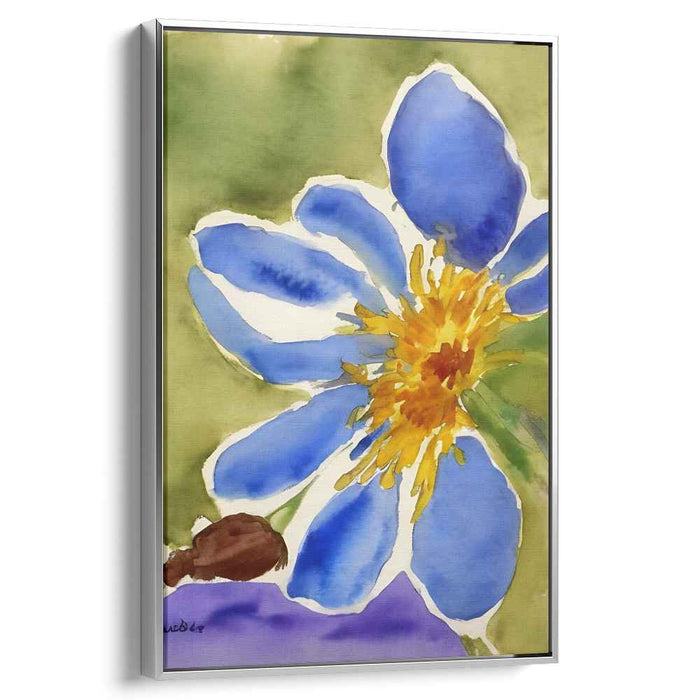 Blue Blossom: Watercolor Floral Elegance Canvas Art Print