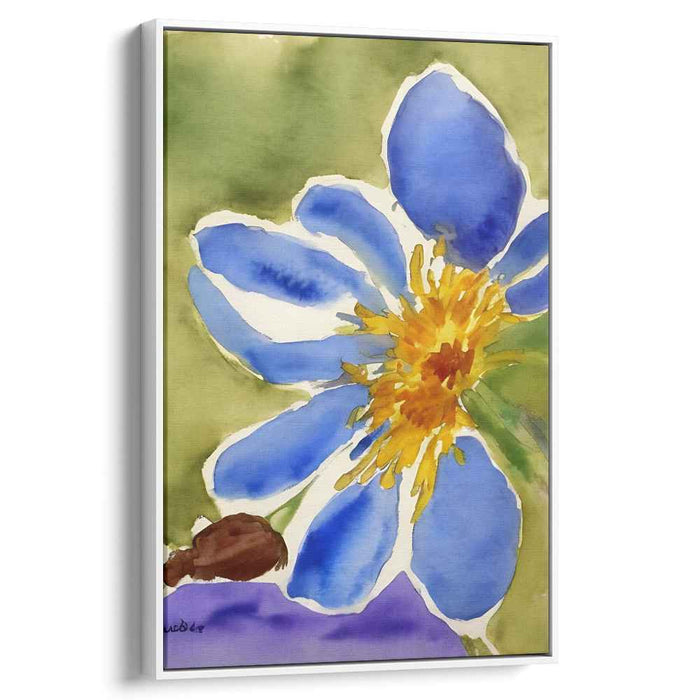 Blue Blossom: Watercolor Floral Elegance Canvas Art Print