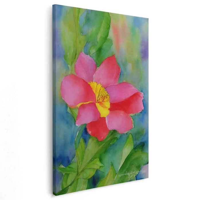 Watercolor Blossom Delight: Vibrant Watercolor Flower Canvas Art Print