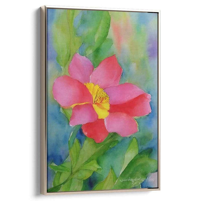 Watercolor Blossom Delight: Vibrant Watercolor Flower Canvas Art Print