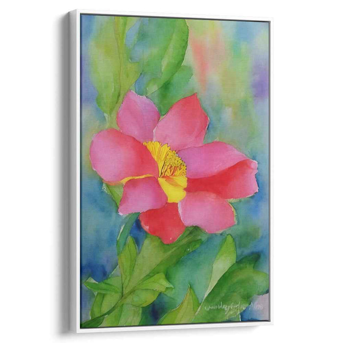 Watercolor Blossom Delight: Vibrant Watercolor Flower Canvas Art Print