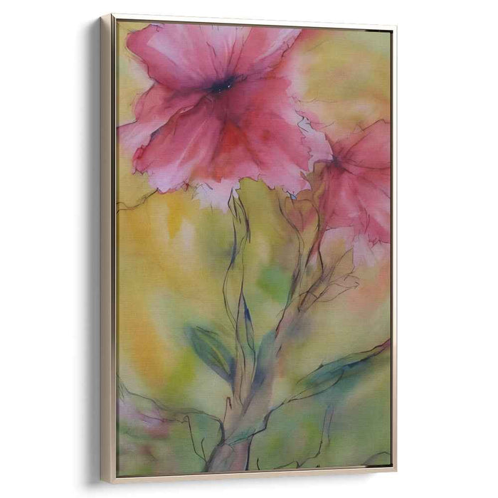 Blossoms in the Mist: Watercolor Floral Elegance Canvas Art Print