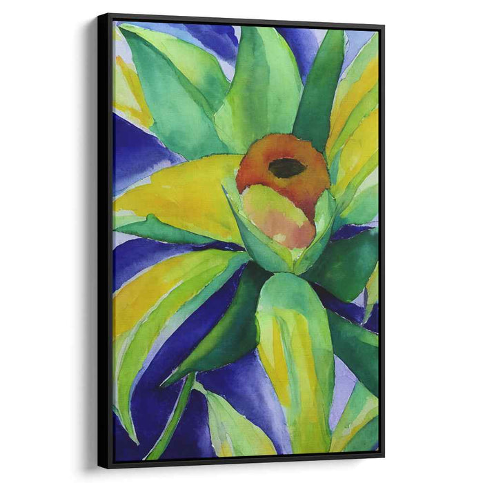 Vibrant Succulent Burst: Watercolor Botanical Canvas Art Print