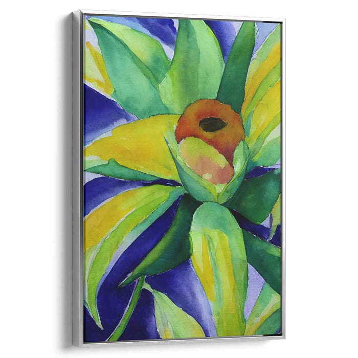 Vibrant Succulent Burst: Watercolor Botanical Canvas Art Print