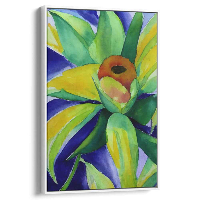 Vibrant Succulent Burst: Watercolor Botanical Canvas Art Print