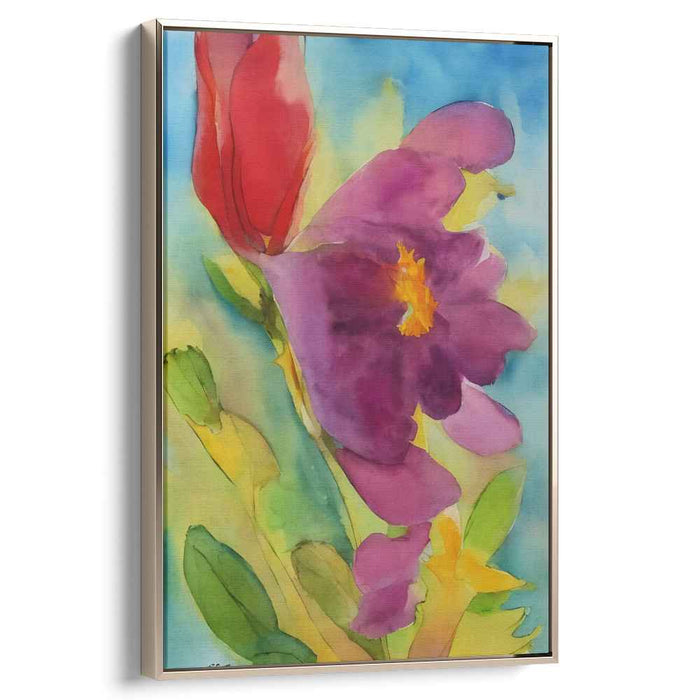 Blossoming Hues Dance On Canvas: Vibrant Watercolor Bloom Canvas Art