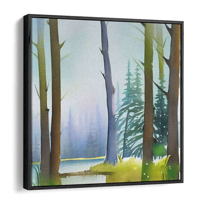 Ethereal River Journey: Tranquil Watercolor Landscape Art Print