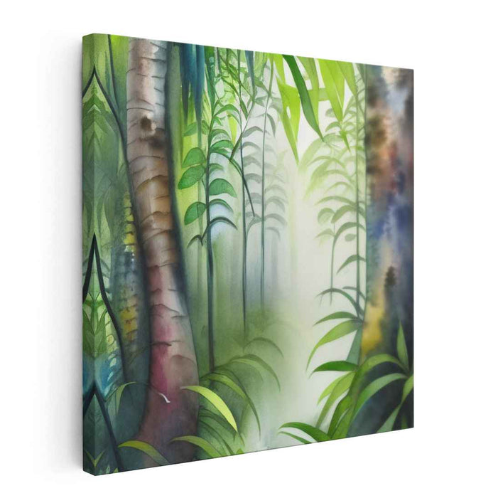 Tranquil Pigment Elegance: Serene Watercolor Canvas Art Print