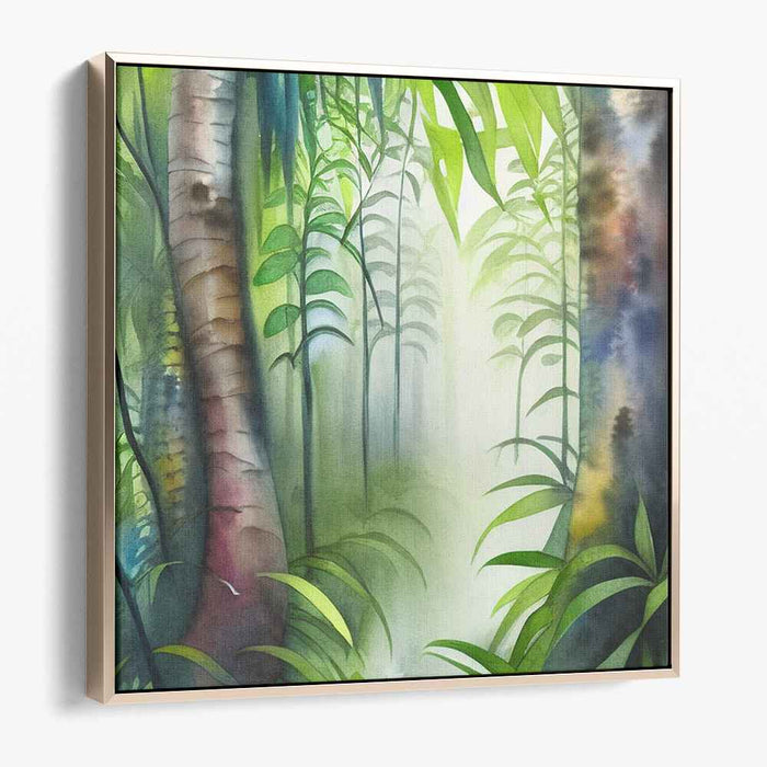 Tranquil Pigment Elegance: Serene Watercolor Canvas Art Print