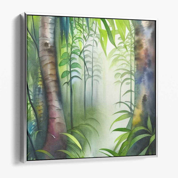 Tranquil Pigment Elegance: Serene Watercolor Canvas Art Print