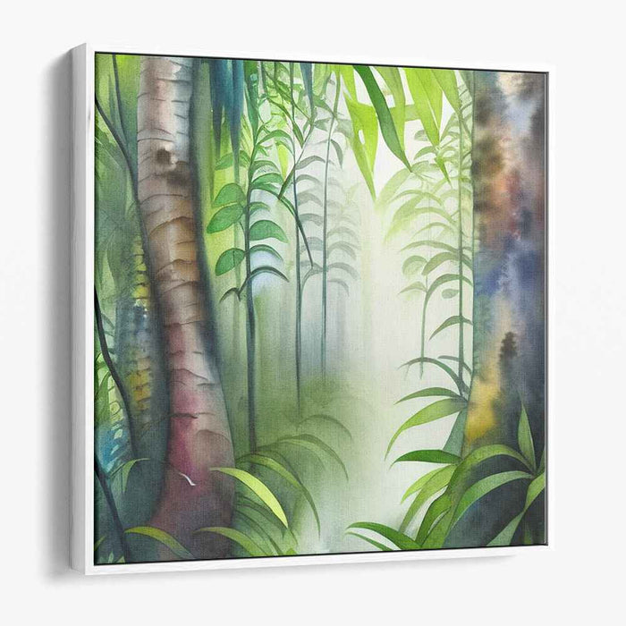 Tranquil Pigment Elegance: Serene Watercolor Canvas Art Print