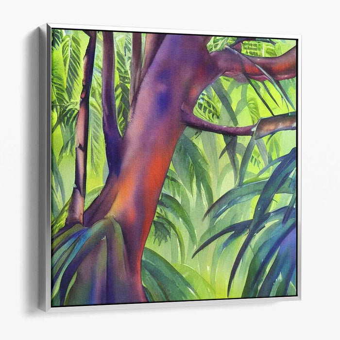 Verdant Canopy Reverie: Lush Rainforest Tree Canvas Art Print