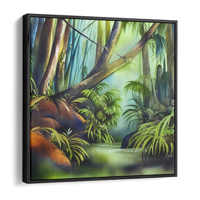 Serenity in the Jungle: Lush Green Canopy Landscape Art Print