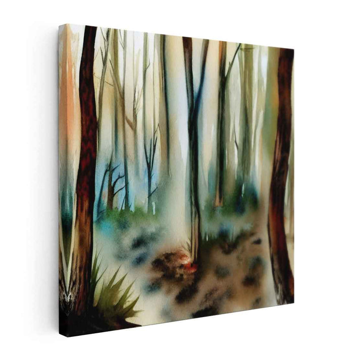 Misty Aquatic Serenity: Ethereal Watercolor Landscape Art Print