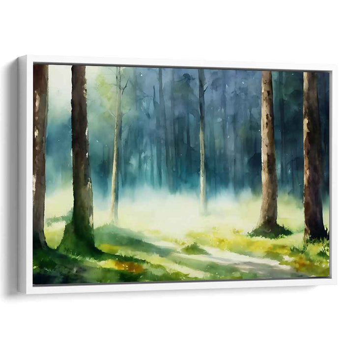 Ethereal Aquarelle Vista: Luminous Watercolor Landscape Canvas Art