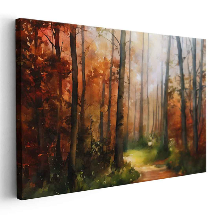 Enchanted Trail Whispers: Mystical Forest Path Canvas Art