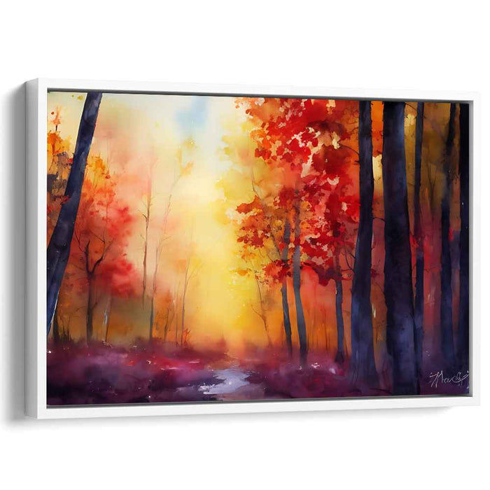 Mystic Woodland Serenade: Enchanting Forest Watercolor Landscape