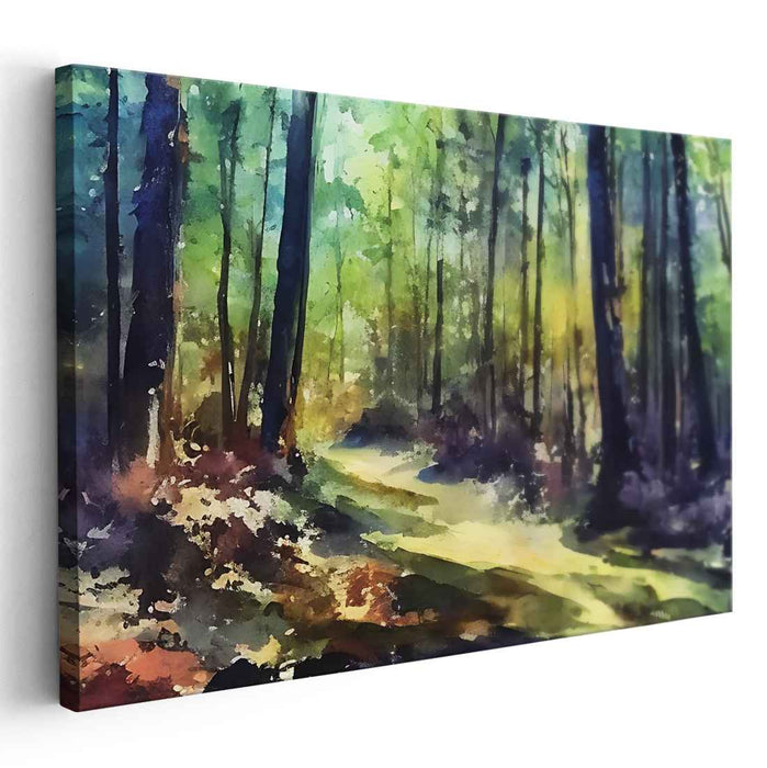 Pastel Lake Reflections: Tranquil Watercolor Landscape Art Print