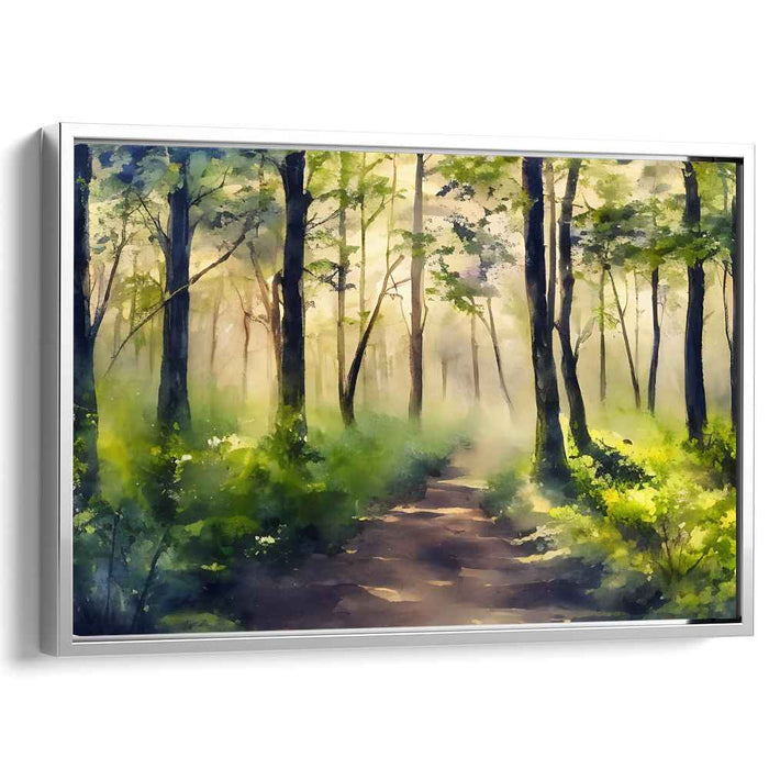 Calm Aquarelle Vista: Tranquil Watercolor Landscape Art Print