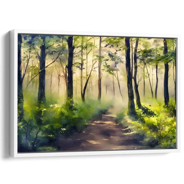 Calm Aquarelle Vista: Tranquil Watercolor Landscape Art Print