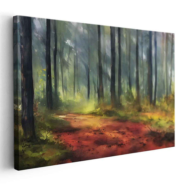 Whispering Waterscapes: Enchanting Watercolor Landscape Canvas Art Print