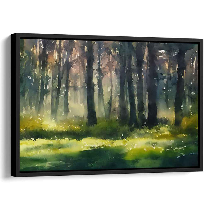 Mystic Watercolors: Enchanting Forest Watercolor Landscape