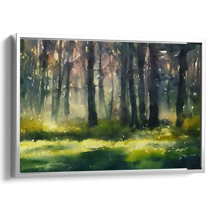 Mystic Watercolors: Enchanting Forest Watercolor Landscape