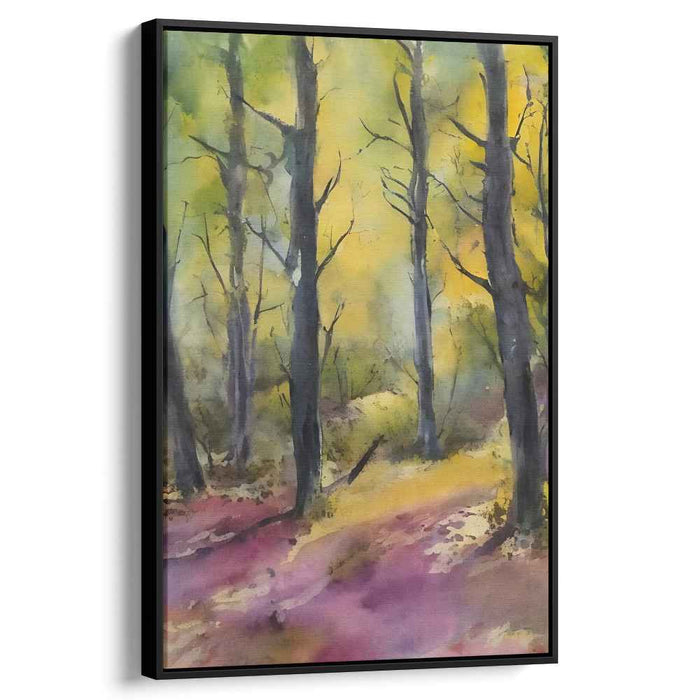 Ink Dappled Woodland: Watercolor Forest Landscape