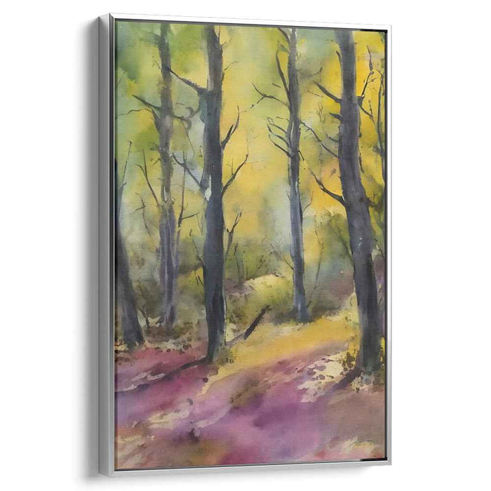 Ink Dappled Woodland: Watercolor Forest Landscape