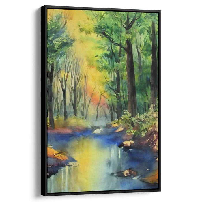 Pastel Riverscape: Impressionist Watercolor Landscape
