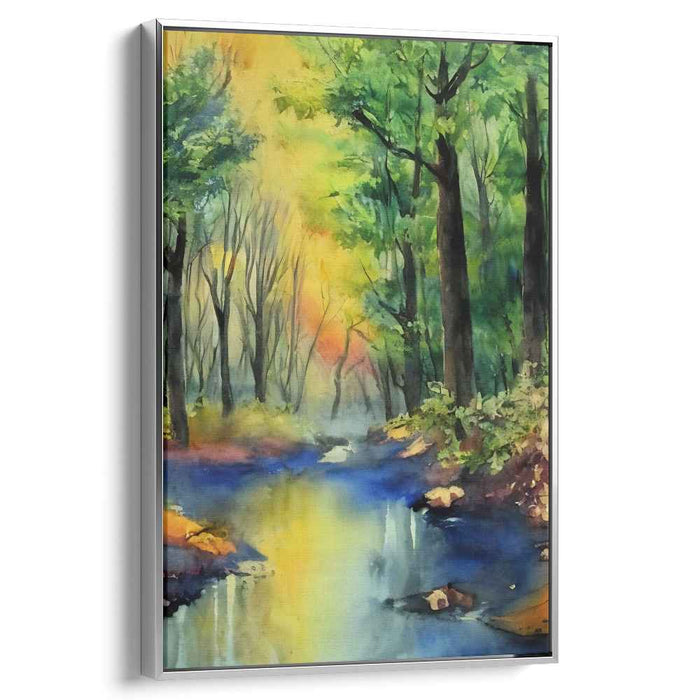 Pastel Riverscape: Impressionist Watercolor Landscape