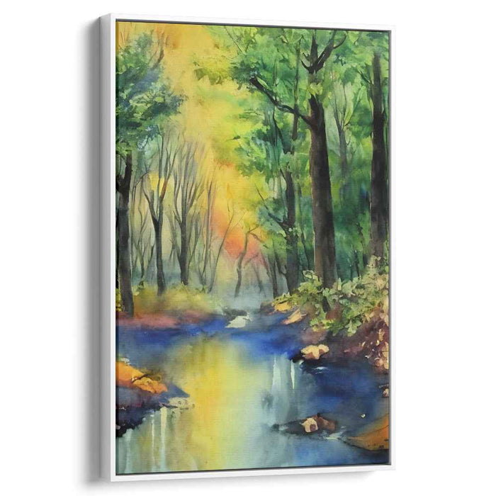 Pastel Riverscape: Impressionist Watercolor Landscape