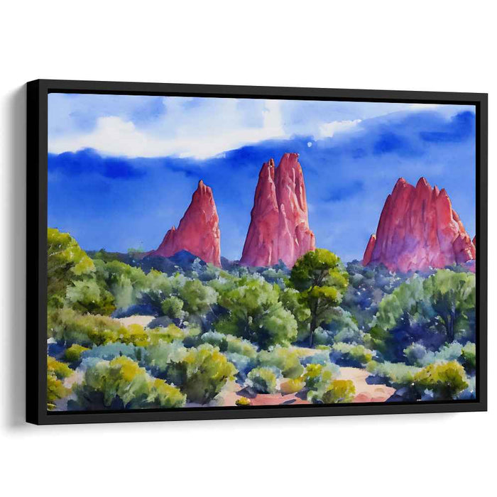 Divine Earthscape Tapestry: Garden of the Gods Landscape Canvas Art Print