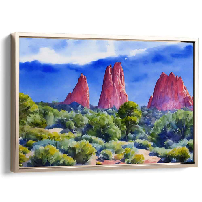 Divine Earthscape Tapestry: Garden of the Gods Landscape Canvas Art Print