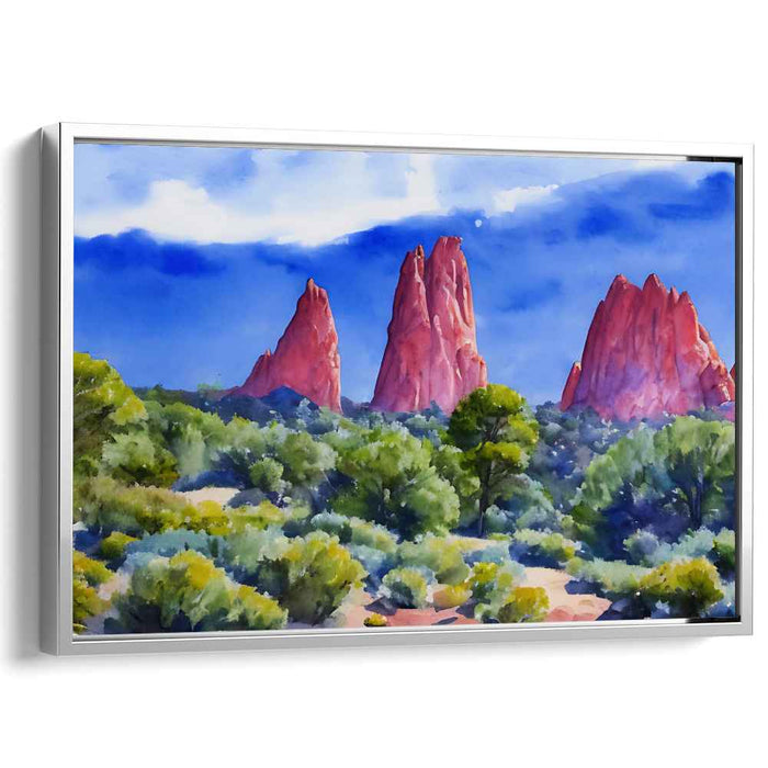 Divine Earthscape Tapestry: Garden of the Gods Landscape Canvas Art Print