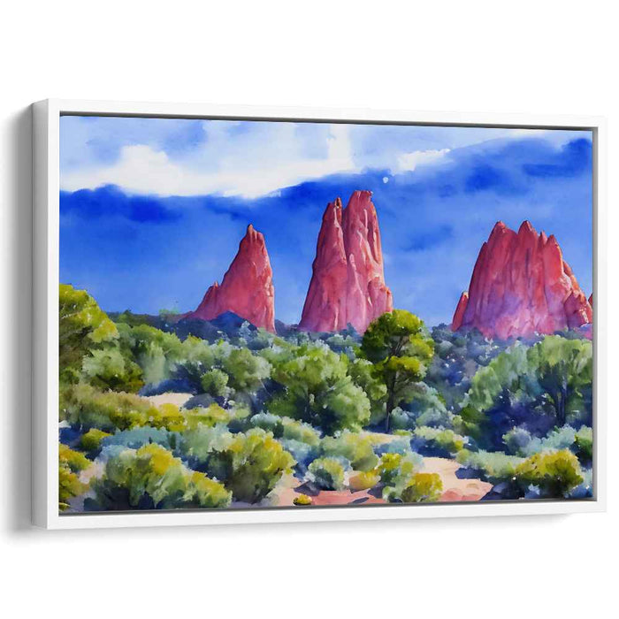 Divine Earthscape Tapestry: Garden of the Gods Landscape Canvas Art Print