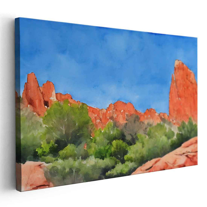 Majestic Red Rock Canyon Under a Clear Blue Sky: