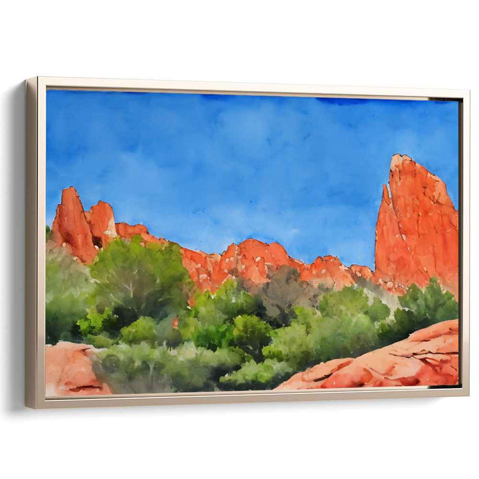 Majestic Red Rock Canyon Under a Clear Blue Sky: