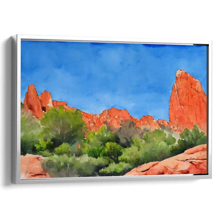 Majestic Red Rock Canyon Under a Clear Blue Sky: