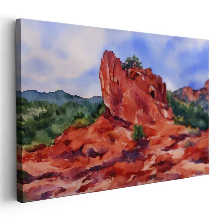 Watercolor Garden of Gods #128