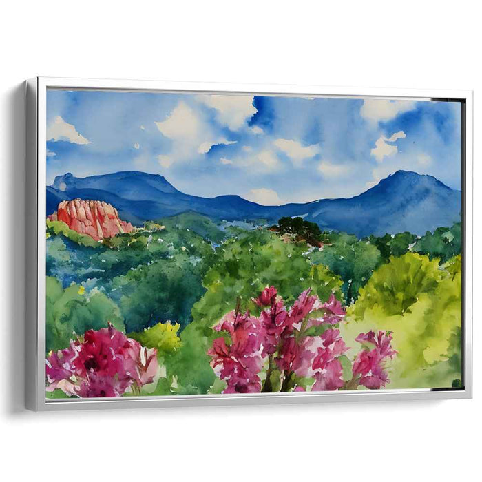 Verdant Waterways: Lush Landscape Watercolor Painting