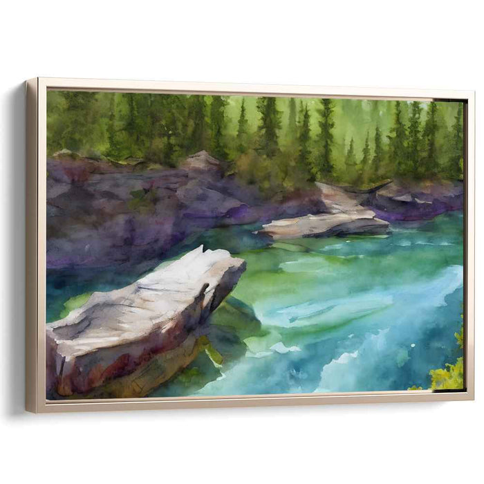 Marine Canvas: Serene Watercolor Landscape Canvas Art Print