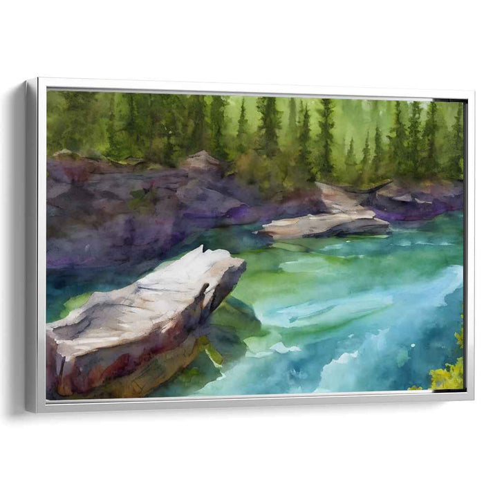 Marine Canvas: Serene Watercolor Landscape Canvas Art Print