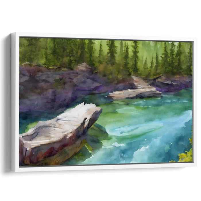 Marine Canvas: Serene Watercolor Landscape Canvas Art Print